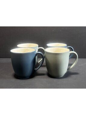 Noritake Colorwave 2 Blue 8484 & 2 Green 8485y Stoneware Mugs Set Of 4 VTG 04